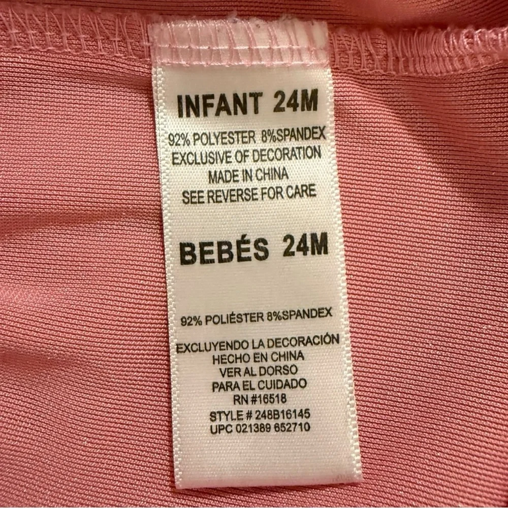 Disney Baby Minnie Mouse Pink Velour Long Sleeve Dress – Infant 24M
